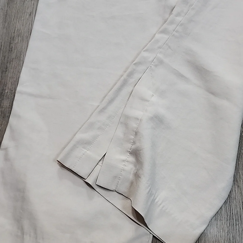 H&M wide leg linen blend pants slit at hem size 4